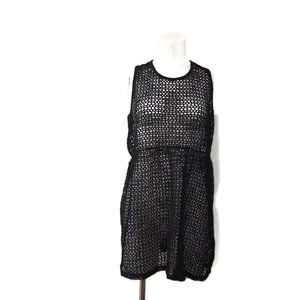 Vintage Kick's Dress Swimsuit Cover Up Made in USA Size M Black Pullover Beach